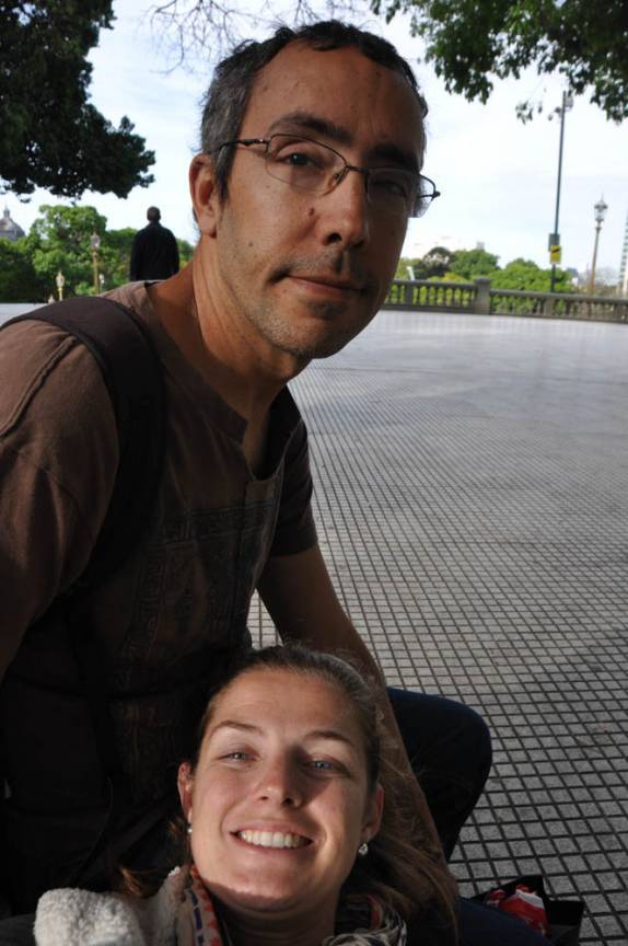 Momento de descanso na Plaza Libertador San Martin, em Buenos Aires, capital da Argentina